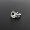 Wedding Rings Fashion Jewelry Stainless Steel Yin And Yang Gossip Ring Men Trendy Simple Punk Gift