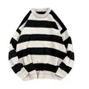 Blusas masculinas mskie swetry w Paski Pary vintage plus size 3xl przyczynowe harajuku wszystkie mecze proste street wear dzianiny koreaski sweter 220830