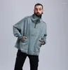 Men's Jackets Men Fashion Jean Coats Turtleneck Oversize Loose Casual Coat Light Blue Vintage