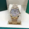 6 zegarków w stylu 6 36 mm Full Diamond Dail 128396 M128396TBR -0006 Prezydent Sapphire 18K Gold Automatyczne mechaniczne męskie zegarek na rękę mężczyzn