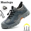 Scarpe eleganti Stivali antinfortunistici con punta in acciaio Uomo Donna Lavoro Scarpe da ginnastica in mesh traspirante Costruzione uomo antiforatura 220829