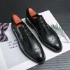 Chaussures e63d7 brogue hommes noirs pud sculptés sombres lacet up business de mode de mariage décontracté fête tous les jours polyvalents ad049