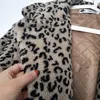 Womens Fur Faux Luxury Fashion Leopard Long Teddy Bear Jackets rockar Kvinnor Vinter tjock varm ytterkläder Brand Coat Female 220830