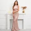 Платья для вечеринок Yeardzs Elegant Off Beading Beading Sequin Вечерние платья Женщины Золото -вечеринка Bodycon Maxi Dress Long Promple18098 220830