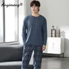 Slaapkleding voor heren Deer Afdrukken Elegante pyjama's Set voor man Autumn Winter Fashion Soft Cotton Mens Loungewear Comtable Boy 220830