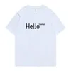 T Shirt For Men hello Letter Polite Language women T-Shirts Cotton Male Top Short Sleeve women Unisex Y2K Tee high quality Private custom logo
