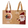 Emballage cadeau 3 pièces sac en papier Portable année Navidad noël traîneau père noël cercle bonbons biscuits emballage boîtes cadeaux sacs fournitures