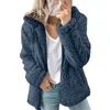 Womens Fur Faux Elegant Teddy Bear Hoodie Women Coat Autumn Winter Warm Soft Hooded Fleece Jacket Female Plush Overcoat Thick Outerwear 220830