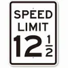 Металлическая живопись предупреждающий знак скорость скорости скорости 50 миль в час Черные буквы Зона замедления скоростного дорожного знака Бизнес 8x12 дюймов T220829