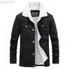 Heren Jackets Men Winter Coats Black Fleece Down Warm Parkas Nieuw mannelijk katoen uit het kader Solid Casual Size 4xl L220830