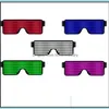 Party Gunst Led Light Up Glasses Party Gunsten Festivel Glow Flashing Display Diy Animation Shutter Shades Atmosfeer Props Drop Deliv Dhgtw