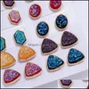 Stud Resin Pink Green Blue Druzy Drusy Designer Stud Earrings 12Pairs Set Fashion Mini Cute Earring For Women Girl Drop Dhseller2010 Dhzpy