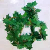 Flores decorativas de 230cm/lote rosas de seda riacho de folhas verdes de folhas verdes para decora de casamentos em casa Diy pendurado guirlanda artificial