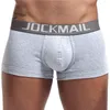 JOCKMAIL marque hommes boxeurs coton sexy hommes sous-vêtements caleçons hommes culottes shorts U pochette convexe pour gay blanc 220830