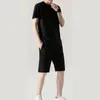 Herrsp￥rar Anpassade logotyp m￤n jogga kostym sommaren 2 stycke set kort ￤rm avslappnad sport fitness t-shirt br￤d shorts man