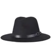 Berretti eleganti imitazione lana donne stile Fedora Top cappello jazz berretti rotondi cappelli a bombetta uomini retrò americano europeo unisex regolabile 2022