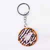 PVC Dounut Keychains Accessories Cute Pendant Key Chains Rings Jewelry Fashion Design Keyrings Trinkets Bagch سحر مفاتيح السيارات المعدنية الفضية هدايا 6 ألوان