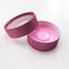 False Eyelashes Custom Eyelash Packaging Glitter 5D Mink Lashes Empty Round Lash Box