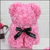 Decorative Flowers Wreaths 10 Inch Pe Plastic Artificial Bear Mticolor Foam Rose Flower Teddy Valentines Day Gift Birth Carshop2006 Dhp3J