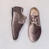 أحذية الدانتيل الأولى للمشاة للأولاد الأسود Mocha Khaki Velvet Winter Design Despranringbone الأطفال غير الرسميين للأطفال الحجم 2135 220830