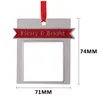 Zinklegierung, Thermo-Farbsublimation, Weihnachtsschmuck, hängende Anhänger, Dekoration, Weihnachtsfeier, Geschenk, DIY-Handwerk