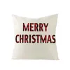 베개 45x45cm 크리스마스 베개 빨간색 검은 격자 무늬 린넨 거실 소파 커버 크리스마스 파티 선물 장식