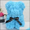 Decorative Flowers Wreaths 10 Inch Pe Plastic Artificial Bear Mticolor Foam Rose Flower Teddy Valentines Day Gift Birth Carshop2006 Dhp3J