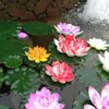 Fleurs décoratives Lotus lys artificiel flottant coussinets de fleurs d'eau étang pour plantes étangs de plantes décor fausse Simulation piscine Aquarium