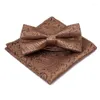 Papillon nero per uomo Papillon pre-legato Papillon da uomo Paisley Floral Brown Tie Suit Accessori all'ingrosso B141