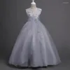 Robes longues pour filles, Costumes pour enfants, pour grand garçon, jupe de spectacle, princesse en gaze, fleur de mariage, 2022