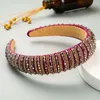 Baroque Glass Crystal Beass Big Rectangle Diamond Fashion Designer Hair Band Band Ornessons Women 25 Color