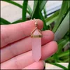 Collane con ciondolo Reiki Guarigione all'ingrosso Ciondolo in pietra di cristallo Chakra Rosa Occhio di tigre Collane girocollo in oro Pendenti energetici Nanashop Dh3Kl