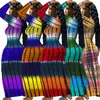 Designer Womens Maxi Dresses Tie Dye Thread Positioning Printing Slim Sexy Dress