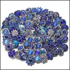 Klamry Haczyki Noosa Snap Button Jewelry DIY Krystaliczny kryształowy kryształowy kwiat 18 mm 20 mm metalowe guziki dopasuj bransoletę kropla dhseller2010 dhdfh