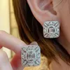 INS Fashion Stud Earring Vintage Jewelry 925 Sterling Silver Cz Diamond Gemstones Party Hollow Women Wedding Earring for Lover Gift