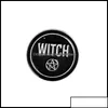 Pins Brooches Pins Brooches Jewelry Punk Witch Coffin Book Round Black Brooch Luckyhxshop Dark Series Retro Jllnox Drop Delivery 2021 Otsti