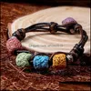 Beaded Strands Handmade Lava Stone Beads Strand Bracelet Friendship Bracelets Adjustable Rope Essential Oil Diffuser Wo Dhseller2010 Dhkyu