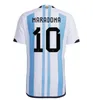 3 stj￤rnor Messi 4XL 22 23 Argentina Soccer Jerseys Dybala 2022 Fans Player Version Lautaro Martinez Di Maria Football Shirt 1986 Retro Maradona Mens Jersey Kid Kit