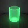 Frascos de vaso de vidrio de sublimación de 10 oz Taza de vela que brilla en la oscuridad con tapa de bambú Velas perfumadas esmeriladas Fragancia Luz de té Tarro Vasos de vidrio luminosos