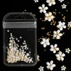 Tırnak sanat dekorasyonları çiçek boncuklar rhinestones manikür altın gümüş toplar mikro boncuk sonbahar diy takılar aksesuarları