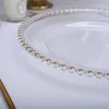 접시 50 pcs 라운드 아크릴 금 금은 투명 장식 구슬 놋쇠 충전기 판매 웨딩 테이블 설정 판매