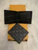 Fashion Mens Classic Men Stripes Textured plånbok Multipla bifold korta små plånböcker med låda