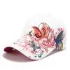 Caps de bola Totrust Floral Bordery Cap Women 2022 Fashion Visor Hat para Baseball Casquetário Casual Ajustável Baseball Preto