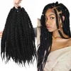 14 pouces boîte tresses Crochet cheveux pré bouclé synthétique tressage Extension de cheveux 80g/pcs déesse mignonne pour les femmes noires LS21