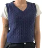 Женские трикотажные трикотажные клетчатые свитер. Пуловая с длинным рукавом v Neck Preppy Y2K E-Girl Top