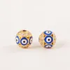 S3175 Charmes Copper Gold plaqué perles pour les yeux maléliques Bijoux Accessoire Zircon Eyes bleu Perle Pendante