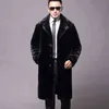 Manteau de fourrure Long pour hommes, manteau d'hiver chaud en vison, gros manteau ample et décontracté, coupe-vent L220830