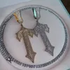 Trapstar pendentif collier bijoux de créateur hip hop plein diamant cuba chaîne hommes colliers