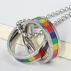 Collier arc-en-ciel de haute qualité en acier inoxydable pendentif collier pour hommes femmes Hip Hop LGBT lesbienne Gay Pride Punk bijoux 2021