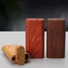 Natural Wood Case Portable Dry Herb Tobacco Cigarette Holder Smoking Dugout One Hitter Catcher Taster Bat Pipe Storage Box Innovative Design High Quality DHL Free